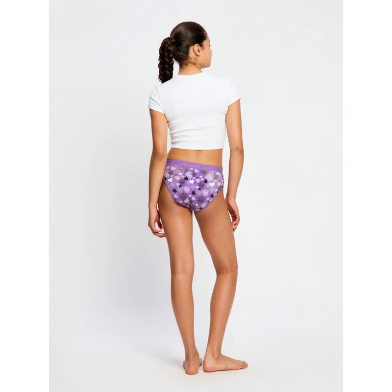 Dívčí menstruační kalhotky Modibodi Teen Hipster Bikini Super Wicked Web Purple (DMKMTHBSWWP)