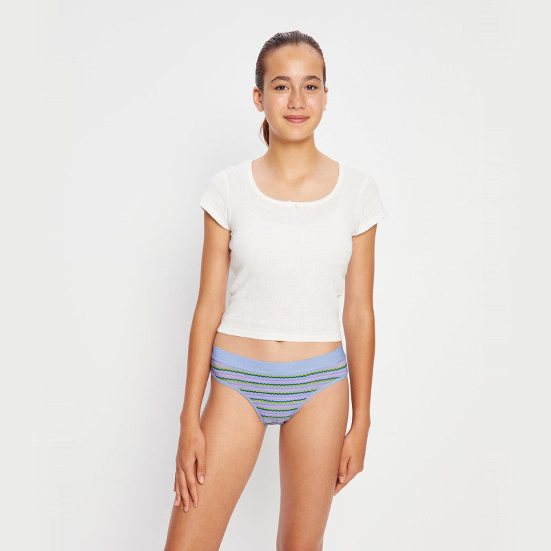 Dívčí menstruační kalhotky Modibodi Teen Hipster Bikini Super Berry Blossom (DMKMTHBSBB)