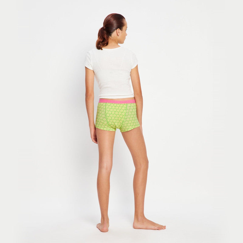 Dívčí menstruační kalhotky Modibodi Teen Hipster Boyshort Super Boho Botanical Blue (DMKMTHBSBBB)