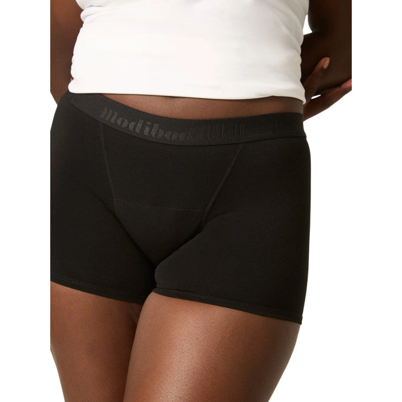 Dívčí menstruační kalhotky Modibodi Teen Hipster Boyshort Super-Overnight Black (HIBSSOBLAT)