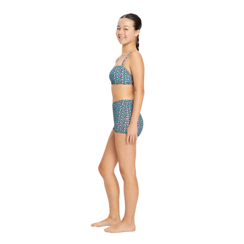 Dívčí plavky Modibodi Performance Reversible Crop Top Marble Blue horní díl (DPMPRCTMB)