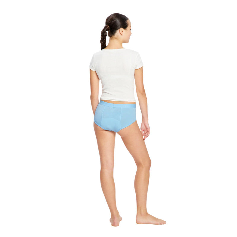 Dívčí menstruační kalhotky Modibodi Teen Hipster Boyleg Moderate Bubble Blue (DMKMTHBMBB)