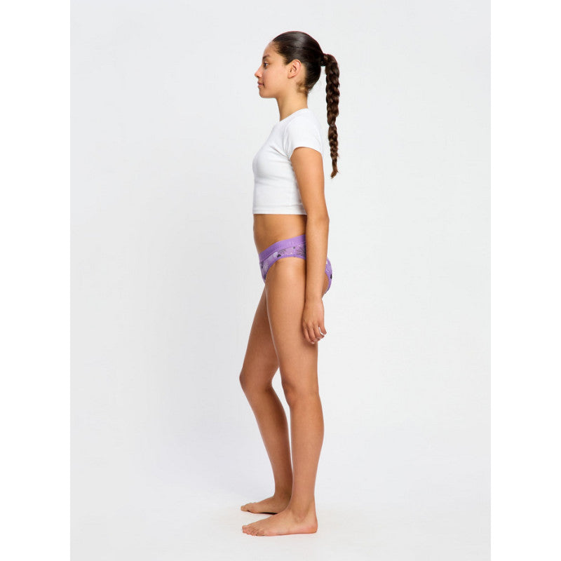 Dívčí menstruační kalhotky Modibodi Teen Hipster Bikini Super Wicked Web Purple (DMKMTHBSWWP)