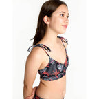 Dívčí plavky Modibodi horní díl crop top Jungle palm black (DPMHDCTPB)