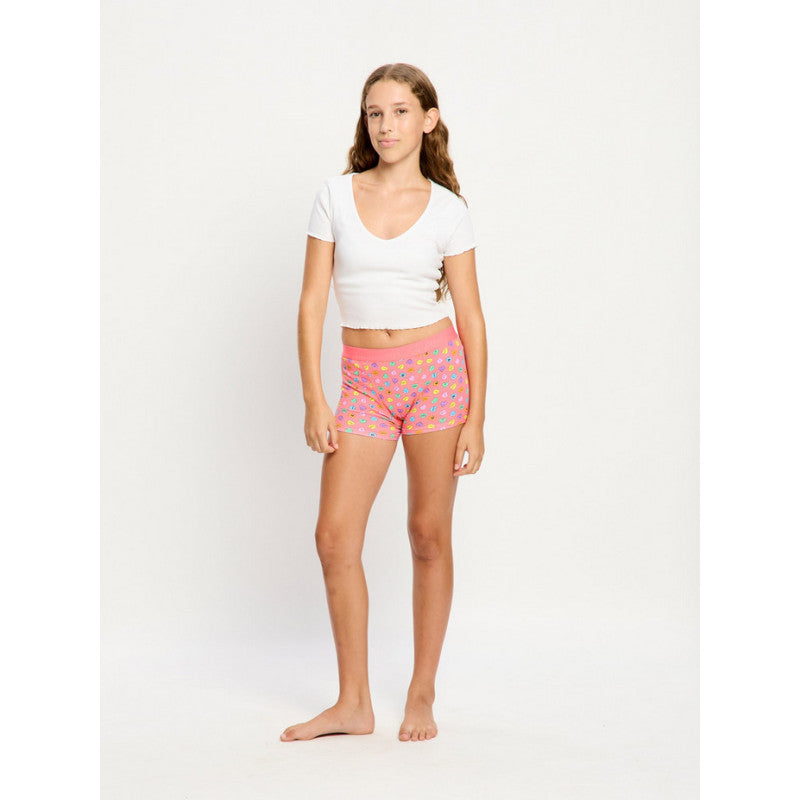 Dívčí menstruační kalhotky Modibodi Teen Hipster Boyshort Moderate Happy Hearts (DMKMTHBMHH)