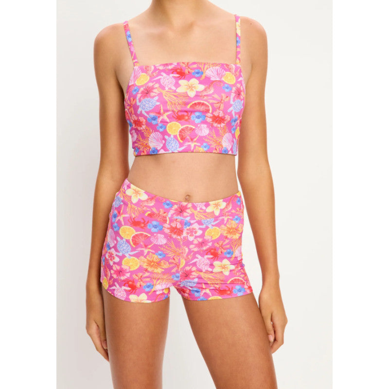 Dívčí menstruační plavky Modibodi Marine Teen Swimwear Hi Waist Short Super Tropicana Crush (DMKMMTSHWSSTCSD)