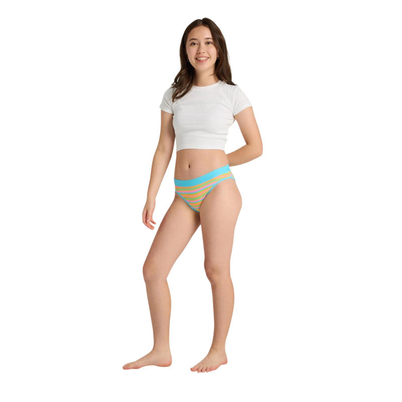 Dívčí menstruační kalhotky Modibodi Teen Hipster Bikini Moderate-Heavy Pony Stripe Pink (DMKMTHBMHPSP)