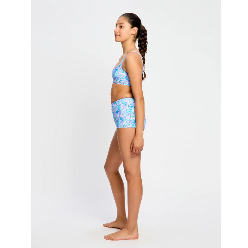 Dívčí menstruační plavky Modibodi Performance Hi Waist Short Super Marble Blue spodní díl (DMPMPHWSSMB)