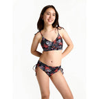 Dívčí plavky Modibodi horní díl crop top Jungle palm black (DPMHDCTPB)