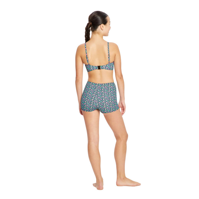 Dívčí menstruační plavky Modibodi Performance Hi Waist Short Super Marble Blue spodní díl (DMPMPHWSSMB)