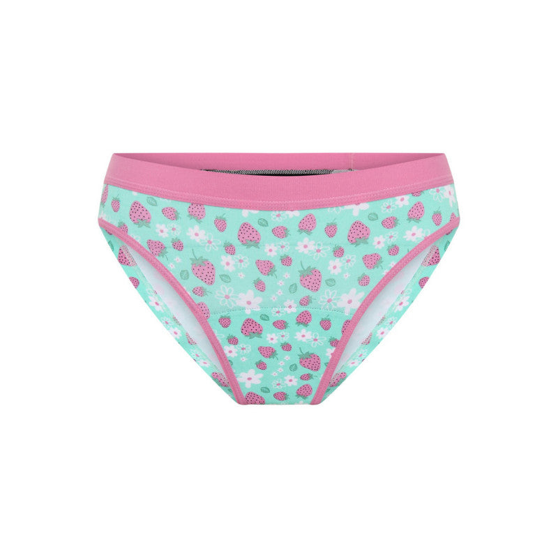 Dívčí menstruační kalhotky Modibodi Teen Hipster Bikini Moderate Super Strawberry (DMKMTHBMSS)