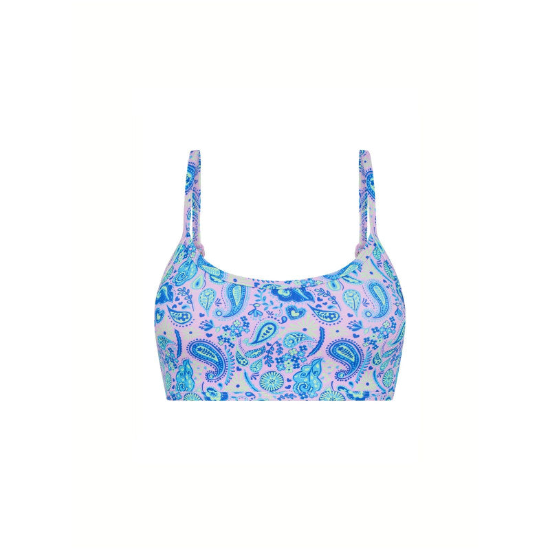 Dívčí plavky Modibodi crop top Jungle palm black horní díl (DPMHDCTPB)