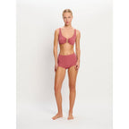 Plavky Modibodi Molokai Plunge Tie Back Top Mauve horní díl (PMMPTBTM)