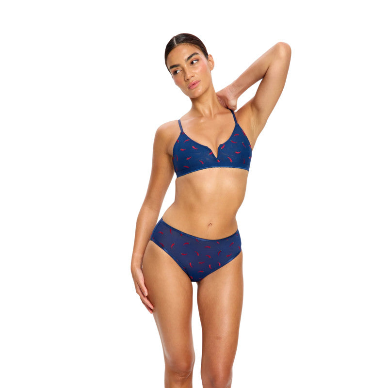 Podprsenka Modibodi lntimates V Day V-Bralette Navy Chilli (PMIVDBVC)