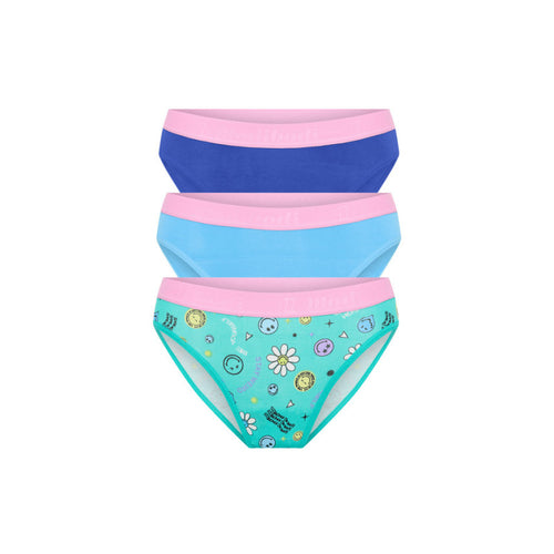 3PACK dívčí kalhotky a menstruační kalhotky Modibodi Smileyworld Teen Hipster Bikini (3DKMKMSTHB)