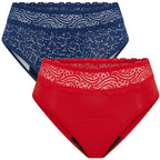 2PACK menstruační kalhotky Modibodi Sensual Hi-Waist Bikini Moderate Holiday Gifting (MKMSHWBMHG)