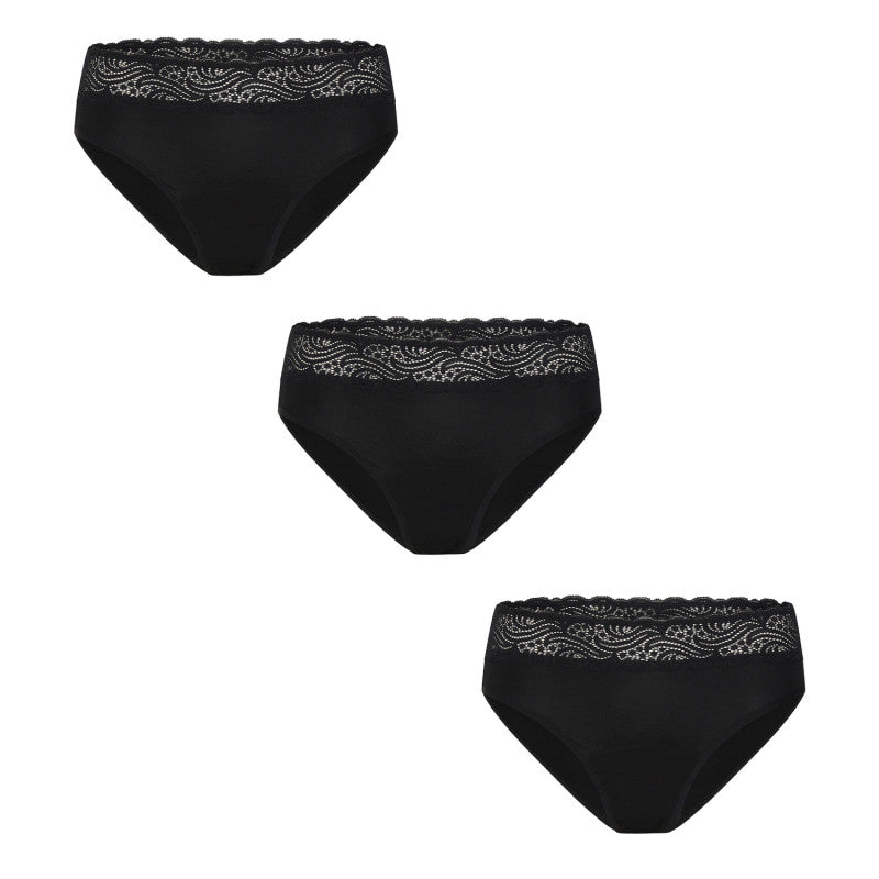 3PACK Menstruační kalhotky Modibodi Sensual Hi-Waist Bikini Moderate-Heavy (MODI5011)